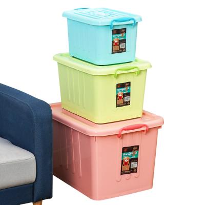 China Nordic Home Plastic PP Storage Organization Boxes 30L Viable Colorful Clothing Storage Box With Lid For Kids Toys for sale