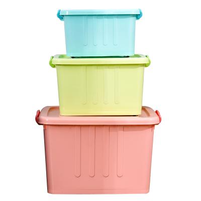 China Home Containers Household Items Factory Price Solid Color Large Bins Bins Storage Box Viable Plastic Containers For Tissues for sale