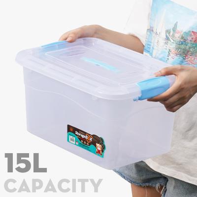 China 15L Life Sustainable Wholesale Kitchen Storage Clear Plastic Bin And Organization Box Storage for sale