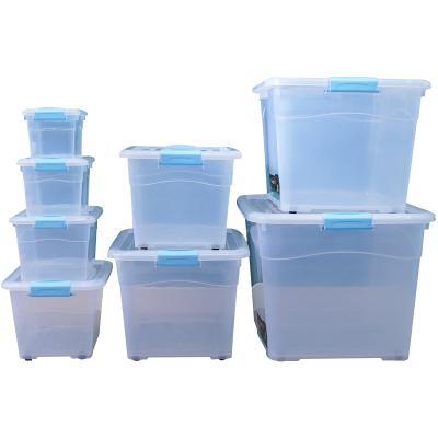 China 5L 8L 15L 30L 40L 70L 120L 180L Viable Hard Rectangle Plastic Organizers And Toy Storage Box Container With Clear White Outer Lid for sale