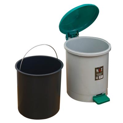 China Eco-friendly Sustainable Office Plastic Cute Trash Can Pedal Household Waste Bins Plastic Rubbish Bin for sale