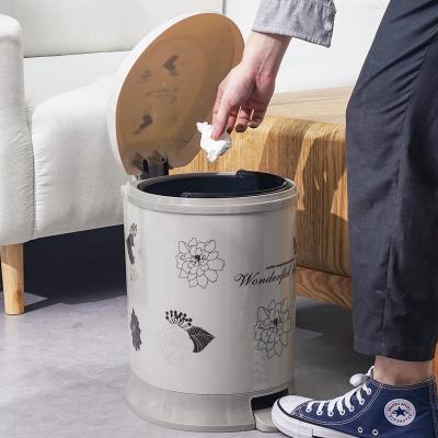 China Flip Step Trash Can Lid Waste Bin Kitchen Bathroom Home Office Sustainable Waste Bin With Lid for sale