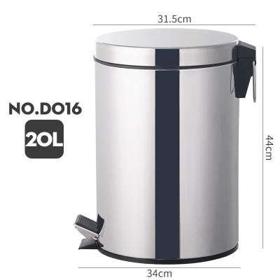 China Sustainable Hotel Stainless Steel Trash Can With Inner Bucket Step Pedal Recycling Trash Can For Office And Kitchen for sale