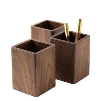 China High End Full Plastic Wooden Desk Pen Holder Low Price Multifunctional Desktop Pen Holder for sale