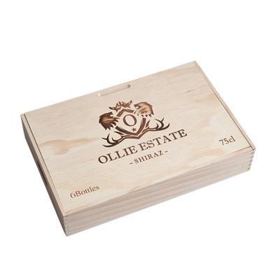 China Modern Design Recyclable Wooden Bottle Red Wine Hot Sale Gift Box For Decorate for sale