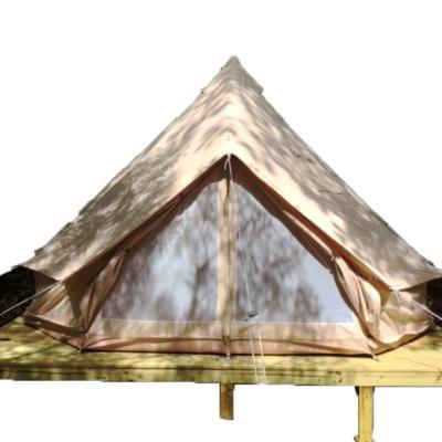 China Outdoor luxury bell tent cotton safari hotel tent camping resort tent glamping home for sale