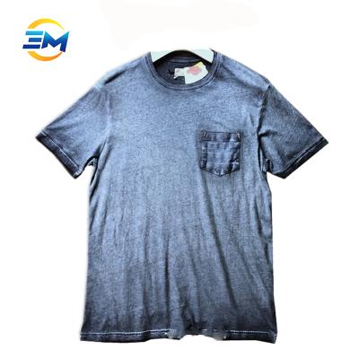 China Custom Stylish High Quality White Single Sleeve Oil Stone Short Water Acid Anti-Shrink Wash Dirty Old T-shirts for sale