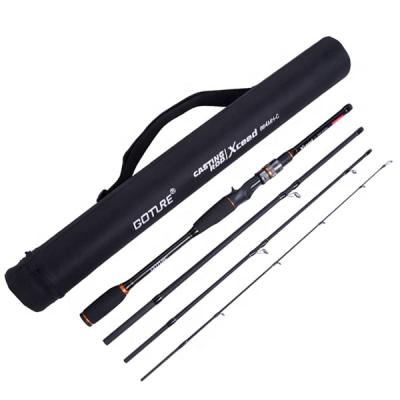 China Hot Selling Carbon Fiber High Carbon 4 Sections Travel Rods Carbon Fiber Fishing Rod Spinning Casting Lure Rod for sale