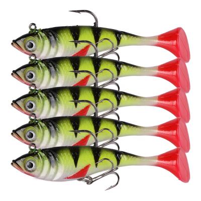 China New Style Lead Mini 3D Goture Soft Red And Black Body Eyes Plastic Fishing Lures Swim Bait for sale