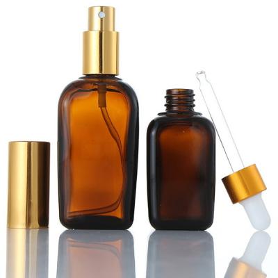 Cina Bottiglia di vetro quadrata dei cosmetici, bottiglie di vetro di Brown della lozione su ordinazione dell'emulsione in vendita