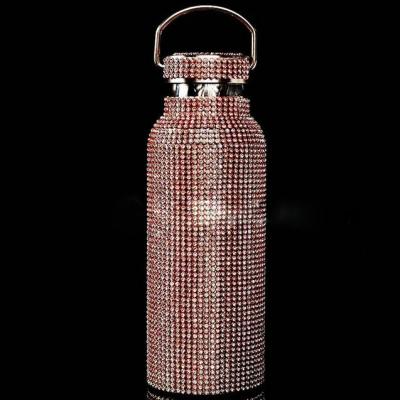 China 2022 Viable New Design Mounted Silver Gold Water Bottle Stainless Steel Vacuum Insulated Flasks Water Bottle for sale