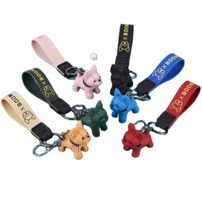 China Hot Cute French Bulldog Resin Dog Pendants Car Decoration Colorful Key Chain Keychains Bag Key Chain Jewelry for sale