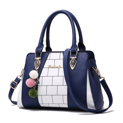 China Latest Fashion Fancy Simple Business Casual Blue Clutch Large Handbags Bags For Ladies for sale