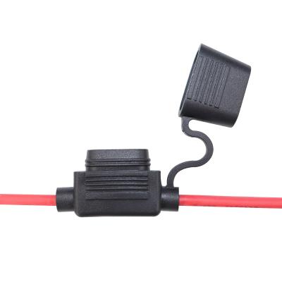 China Fuse Holder Types Factory Supply Red Inline Waterproof Fuse Holder Car 12AWG Fuse Box for sale