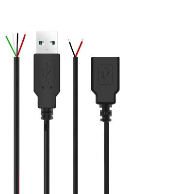 China Single Bare-End COMPUTER Connector Head Wiring USB 4 Plug 2 Core Power Cord Core Data Cable for sale