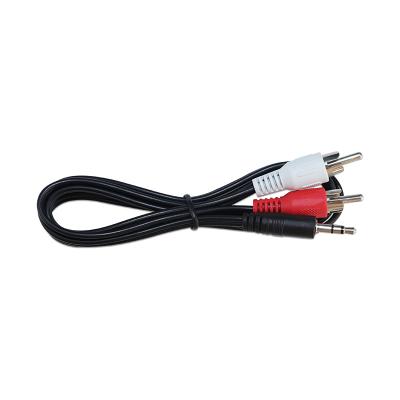 China HDTV 3.5 Mm To 2 RCA AV Cable Cable For TV VCR Video Audio Cable for sale