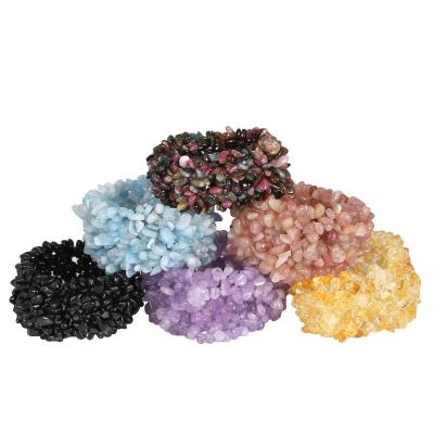 China Other Wholesale Natural Polished Crystal Tumbled Stone Bracelet Healing Amethyst Row Hand Jewelry Gift for sale