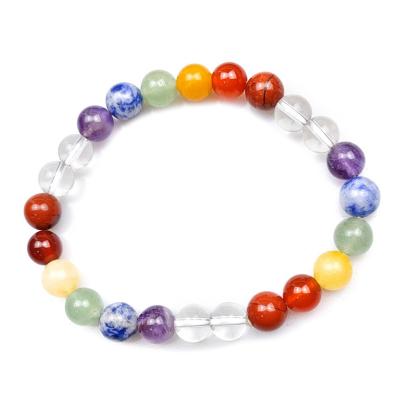 China CLASSIC Seven Chakra Bracelet Natural Crystal Agate Yoga Power Stone Bracelets Healing Jewelry Gifts For Love for sale