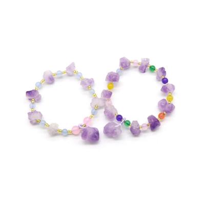 China New Design China Amethyst Natural Raw Healing Stone Bracelet Crystal Ore Amethyst Bracelet For Women for sale