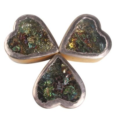 China China High Quality Natural Metal Bismuth Heart Shaped Crystal Bowl Specimens Folk Crafts Ore For Home Decoration for sale