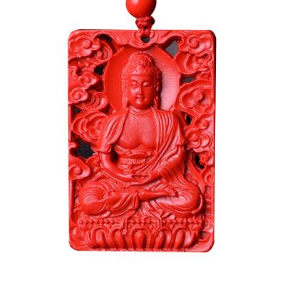 China Wholesale Natural Stone Pendant Healing Buddha China Cinnabar Crystal Pendant Charm For Gifts for sale