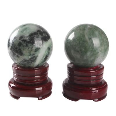 China China Wholesale Natural Green Jadite Jade Balls Spheres Quartz Crystal Balls Gemstone Spheres For Decoration for sale