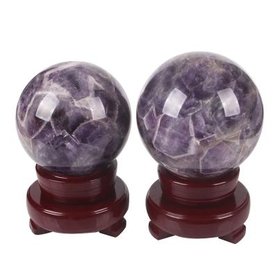 China Wholesale Natural Amethyst Dreamy Spheres Stone Big Amethyst Stone China Amethyst Crystal Home Decor for sale