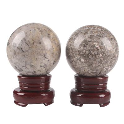 China China Wholesale Natural Healing Stone Spheres Polished Coral Jade Crystal Ball for Feng Shui Decoration for sale