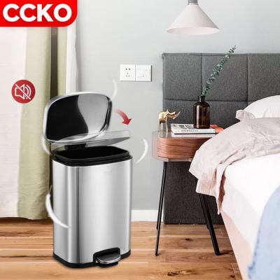 China Nordic Viable Stainless Steel Mini Large Kitchen Trash Can Rectangular Trash Bin Can With Foot Pedal for sale