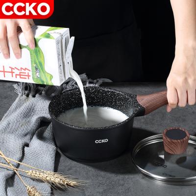 China CCKO CK9750 16/18cm Black Milk Pot Small Capacity Stone Maifan Soup Pot Kitchen Tools Viable For Cooking Kids Food for sale