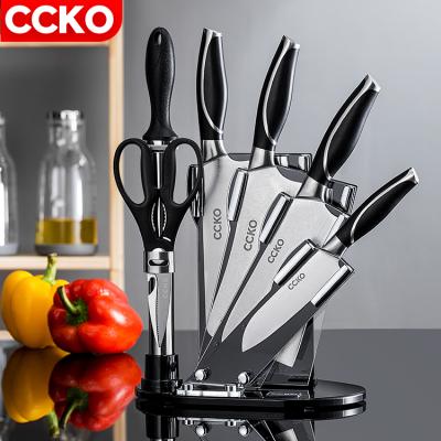 China CCKO CK9821 Sustainable Kitchen Stainless Steel Kitchen Knife Set Of Seven Pieces With Knife Holder for sale