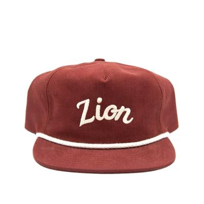 China COMMON Custom Colors Unstructured Corduroy 5 Panel Rope Hats and Snapback Hats with String for sale