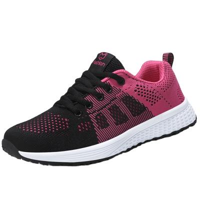 China Breathable Walking Women Sneakers Mesh Lace Up Flat Shoes Lightweight Women Sports Shoes for sale