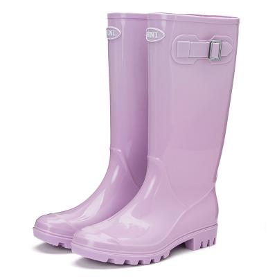 China Waterproof Women's Tall Rain Boots Waterproof Wellington Boots Rainboots for Ladies with Comfortable Insoles, Stylish Light Rain Shoes for sale