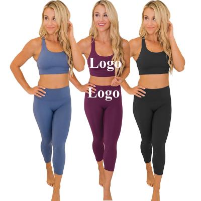 China OEM Breathable Custom Solid Logo Women Leopard Print High Waist Fitness Gym Sport Set Active Workout Yoga Wear for sale