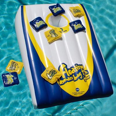 China Floating Drive Way Outdoor Games Cornhole Set Inflatable Corn Toss Board And Floating Bean Bags for sale