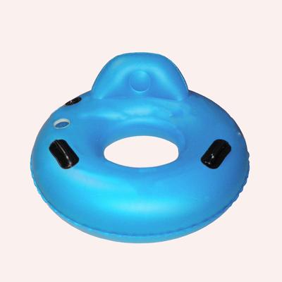 China Heavy Duty Inflatable Deluxe Vinyl Handles PVC River Tubing Single River Tube With Cup Holder For Sale for sale