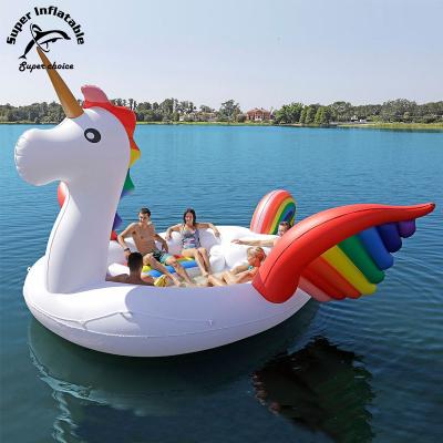 China Wholesale Party Bird Giant 6 Person Seaside Extra Large Peacock Unicorn Flamingo Pool Float Island Inflatable Raft Lounge for sale