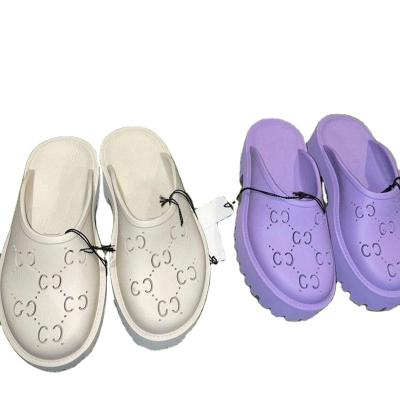 China Cushioning Designer Garden Outdoor Clogs Shoes Soled Half Slipper Luxury Women's Brand Fashion Slides Lady Beach Sandals Large Size Thick for sale