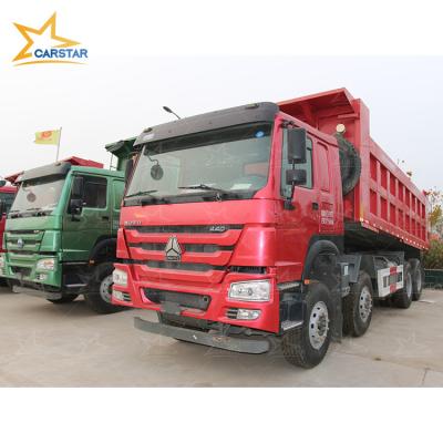 China Sinotruk howo 12 wheel used tipper dumper trucks 450hp 60t Dubai used dump truck 8x4 4 - 6L for sale