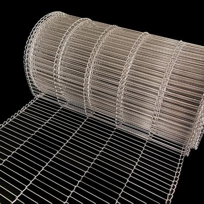 China Metal de acero inoxidable Flex Wire Mesh Conveyor Belt plano para los huevos recubiertos de chocolate en venta