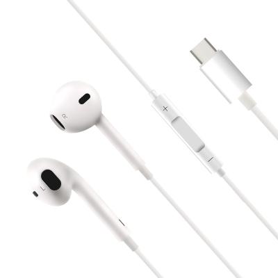 China Comfortable Wearing Type C Wired Earbuds With Volume Button In-ear Headphones HD Stereo Wired Headphones Earpods For Samsung for sale