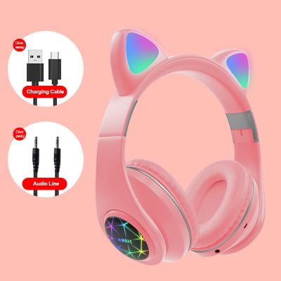 China Fast Shipping Flashing Music Earphone Kids Music Bodio Multifunctional Adjustable Light Canceling Earphone Glowing Headset For Girls for sale