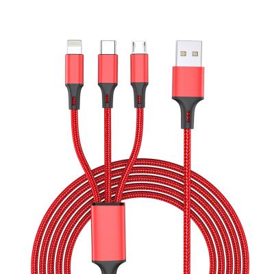 China Free Sample Data Transmission Factory Price 3 In 1 Cable Multifunctional Support Type C Iphone Port Adapter Charging Cable For IOS/Android Phone for sale