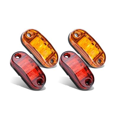 China ABS Plastic Amber LED Red Oval 2.5inch Side Beacon Trailer Truck Fender Light for sale