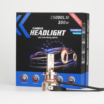 China LED Headlights 12V 35W 6000K XM50-H7 Aluminum Waterproof IP 68 Color Box or Carton Custom Automobile Headlight Bulb for sale