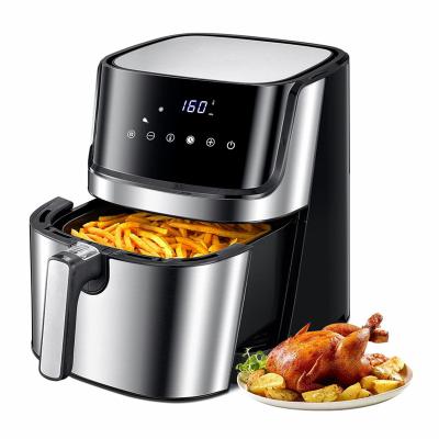 China 5.5 Liter Hotel Smart Body Stainless Steel Digital Air Fryer for sale