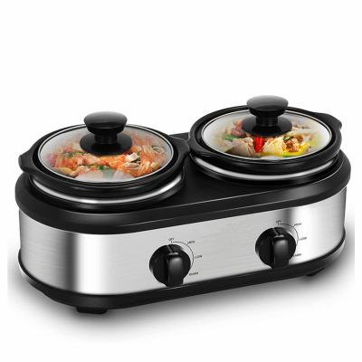 China 2*1.25QT Hotel Slow Round Cooker for sale