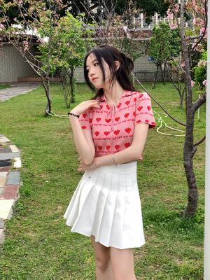 China Other YPRS Men's Summer T-shirt Strawberry Top Women's Short Sleeve Cardigan Tee Full Print Style Dopamine Cute Soft Cool Shorts for sale