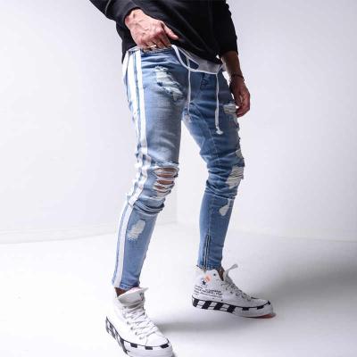 China Custom Scratch Mens Skinny Ripped Jeans Breathable for sale